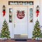 Christmas Door Sign Buffalo Plaid 12'' Welcome Sign Xmas Decorations Merry Christmas Wreath for Porch Wall Hanging Wreath Rustic Farmhouse Window Holiday Winter Wooden Indoor Outdoor Decor